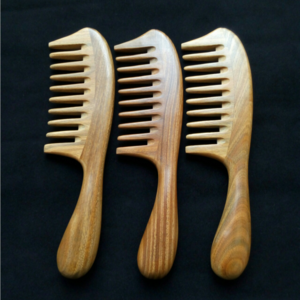 new arrival green sandalwood message wide tooth comb for curly hair