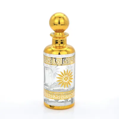 New Design Empty UV Printing Attar Glass Bottle Arabic Oud Oil Cylindrical Perfume Bottles 150ml