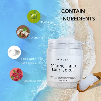 OEM Factory Directly 100% Natural Sugar Coconut Rose Exfoliating Organic Fruit Salt Body Scrubs