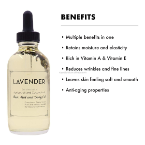 OEM Lavender Multi-Use Oil for Face, Natural Bath & Body Lavender Oil with Flower Petals Moisturizing Acne Treatment Face Oil