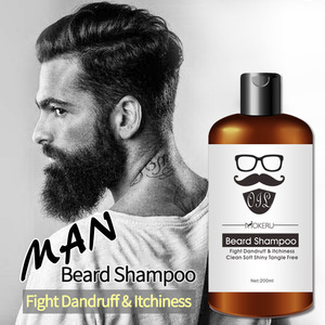 Private label 200ml Easy cleaning organic natural argan oil beard shampoo for mens beard wash