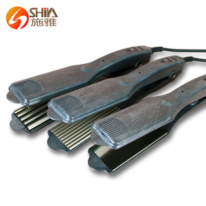 Pro titanium ptc led hair styler flat iron hair straightener with teeth in china market SY-819