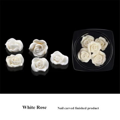 Professional Wholesale New White Black Nail Soft Clay Rose Decoration for Nail Sticker Art Beauty