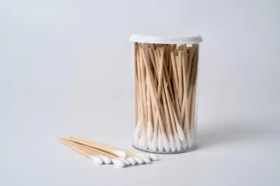 Reusable White Eco Friendly Organic Bamboo Cotton Buds with Custonized Size