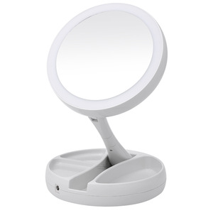 Vanity mirror with lights 1X and 10X Portable Double-sided LED Makeup Mirror