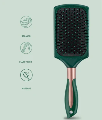 Wholesale Dark Green Antistatic Massage Beauty Large Plate Hair Comb Brush