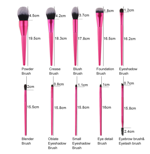 Private Label Cosmetic Make up Brush Set Professional Makeup Brush Kit Pink Makeup Brushes Set with Logo Customized 10 PCS