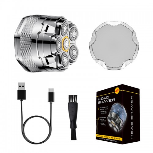 Fanke FK-8750 Magnetic Blade Shaver Bald Men USB Beauty Device Waterproof Facial Rotary Electric Shaver