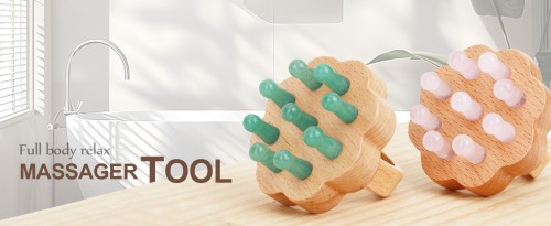 Wooden jade head massage,head massager scalp,hair portable head spa