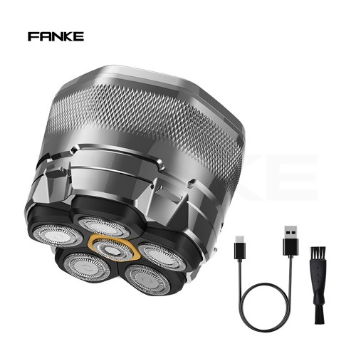 Fanke FK-8750 Magnetic Blade Shaver Bald Men USB Beauty Device Waterproof Facial Rotary Electric Shaver