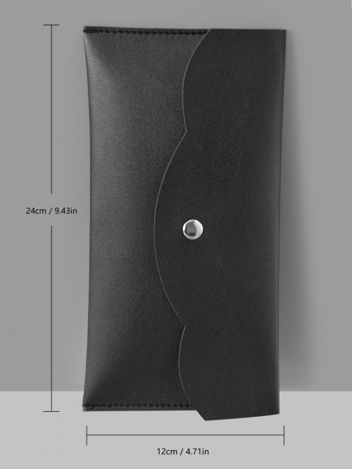 Travel Makeup Brush Holder Case – PU Leather Cosmetic Brush Organizer Pouch with Button Closure for Beauty Tools