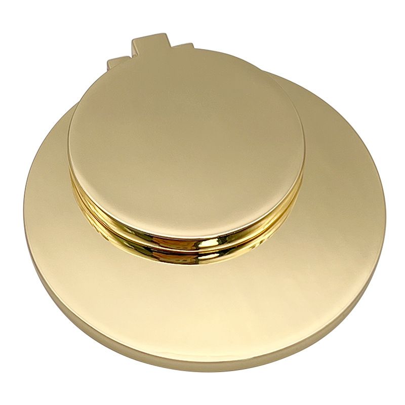 DIY Custom New Creative Design Pocket Gold Color Round Folding Zinc Alloy Double-layer Single-sided Makeup Mirror