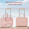 Customized Travel Portable Pink Polyester Cosmetic Toiletry Bag Built-in Rechargeable Dimmarable Brightness LED Makeup Mirror