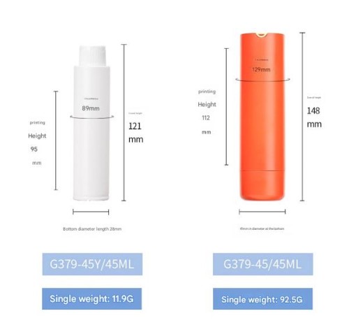 45ML Red Rotating Replaceable Inner Liner Airless Bottle Eco-friendly Refillable Vacuum Dispenser