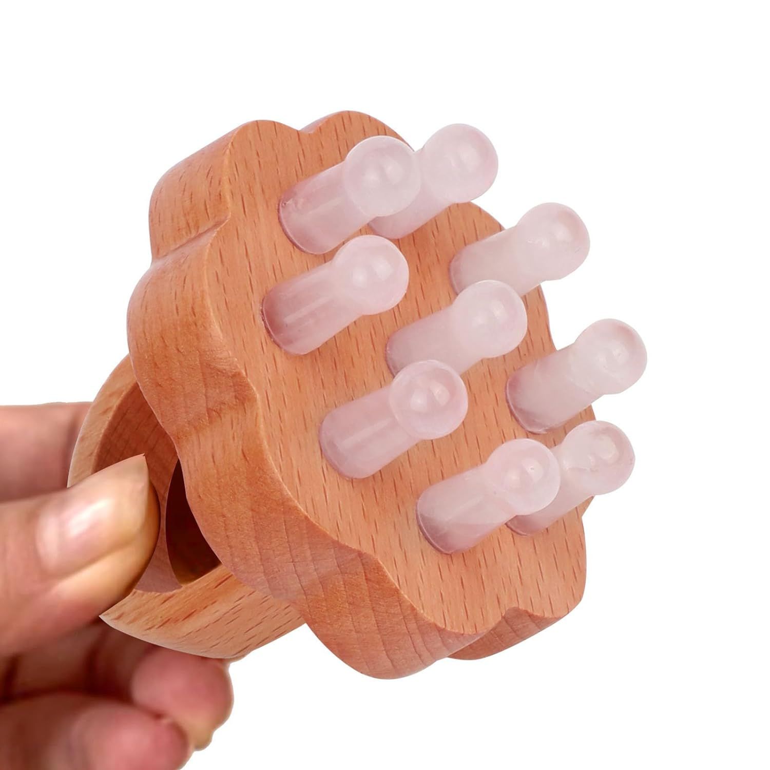 Wooden jade head massage,head massager scalp,hair portable head spa