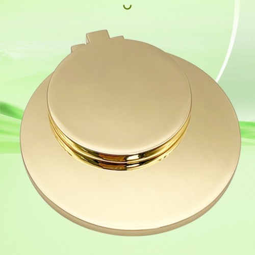 DIY Custom New Creative Design Pocket Gold Color Round Folding Zinc Alloy Double-layer Single-sided Makeup Mirror