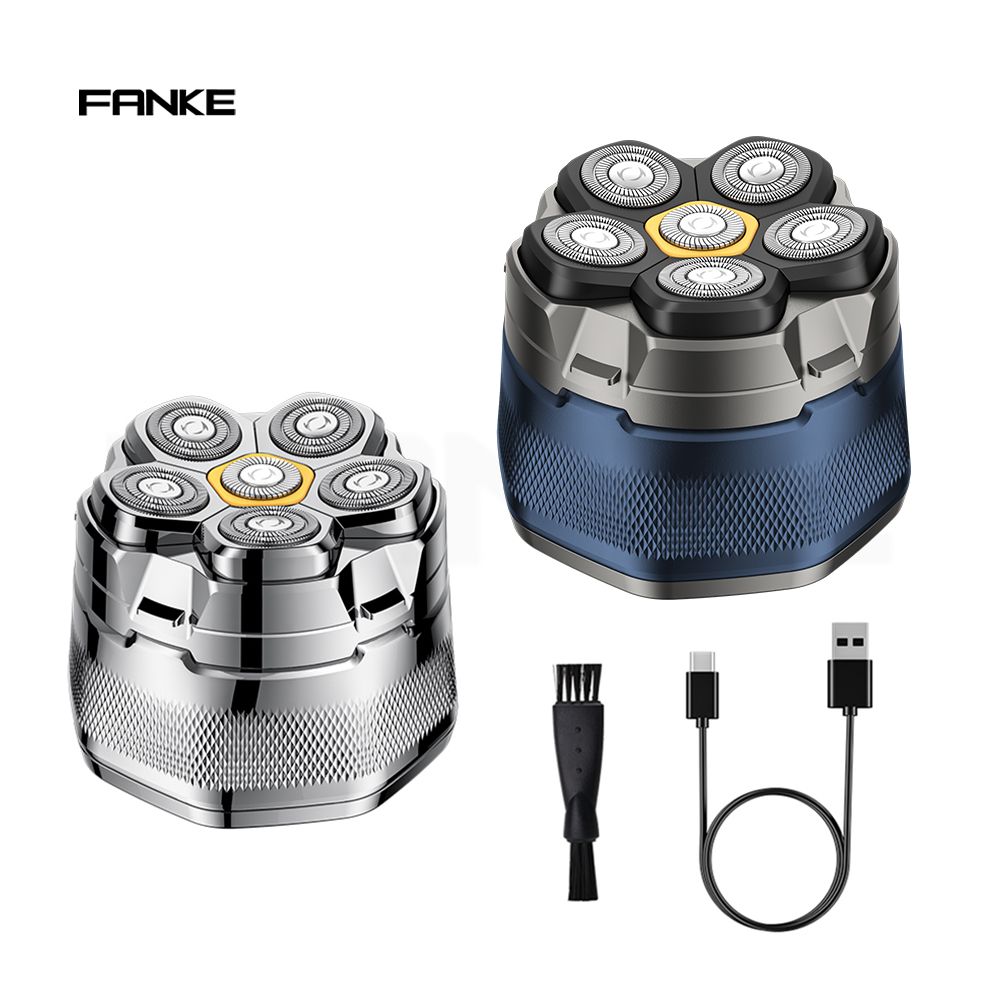 Fanke FK-8750 Magnetic Blade Shaver Bald Men USB Beauty Device Waterproof Facial Rotary Electric Shaver