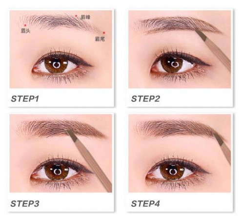 wooden square eyebrow pencil beauty Pen sweat proof cosmetic hard lead old fashioned