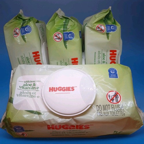 Huggies wipes w/Aloe&Vitamin E- Fragrance free-4pks of 56 ct