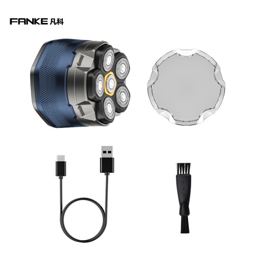 Fanke FK-8750 Magnetic Blade Shaver Bald Men USB Beauty Device Waterproof Facial Rotary Electric Shaver