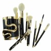 Luxury Black & Gold Makeup Brush Set with Holder | Premium Cosmetic Brushes for Wholesale & Private Label