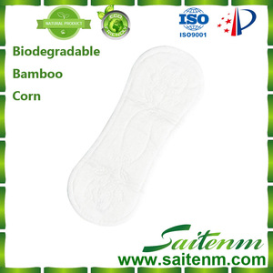 100% Biodegradable panty liners with corn and bamboo fiber,natural health