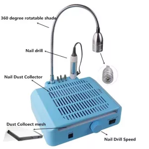 3 in 1 Nail Dust Collector and Drill with Table Lamp Nail Dust Collector Machine for Nail Salon