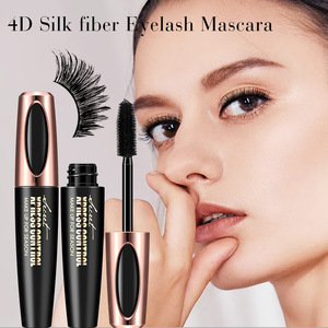 4D silk fiber eyelash mascara rich mascara thick long curl waterproof no dizzy new silicone brush head eye makeup