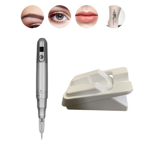 50pcs cartridge needles with digital permanent makeup pen machine for eyebrow lips eyeline small body tattoo artist gun