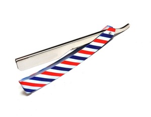 Barber Pole Paper Coated Straight Razor with changeable blade