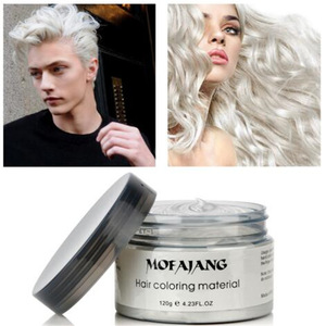 Color Hair Wax Styling Pomade Silver Grandma Grey Temporary Hair Dye Disposable Fashion Molding Coloring Mud Cream