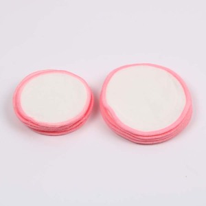 Custom Logo Pink Reusable 70% Bamboo 30% Cotton Bamboo Cotton Make Up Remover Organic Cotton Pads