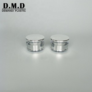 Empty round luxury acrylic cream container 15g 20g 30gram 30ml 1 oz 50gram 50ml silver cosmetic jar