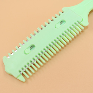 Hot Sale salon Safe and Convenient Hair Comb Stainless Steel Blade Double-side Plastic Fashion Hair Cutting Razor Comb