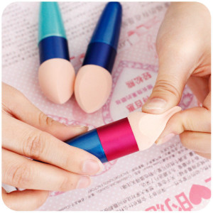 Minch Beauty Sponges Puff With Handle Shape Foundation Powder Puff Portable Candy Color Sponge Powder Puff Makeup Tools