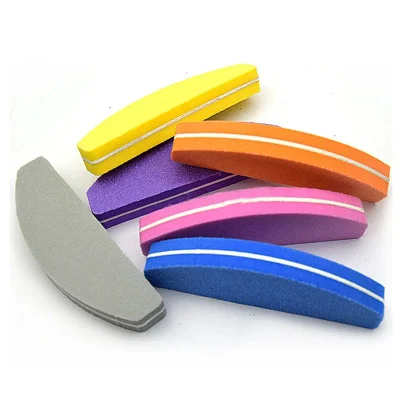 Mini Half Moon Manicure Small Buffer Nail Files and Nail Buffer Block