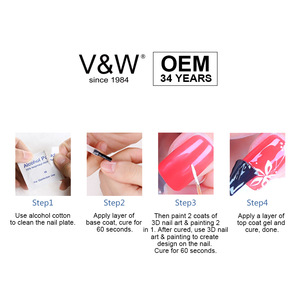 nail art paint uv gel 3 in 1 uv gel 3d 3 D no cleanse nail art&painting 2 in 1 gel