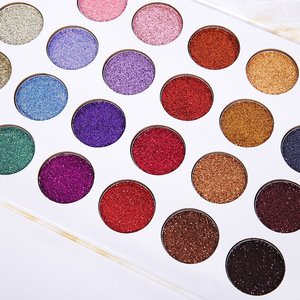 No brand cosmetics makeup 24 colors glitter eye shadow makeup palette with private label