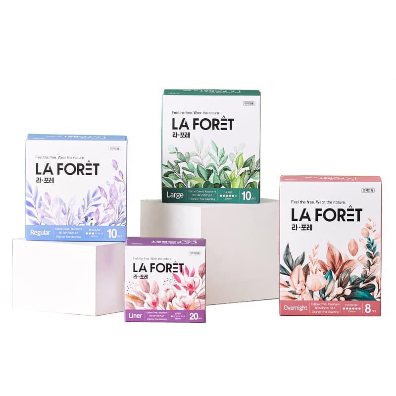 Organic cover sanitary pads LA FORET 4 types