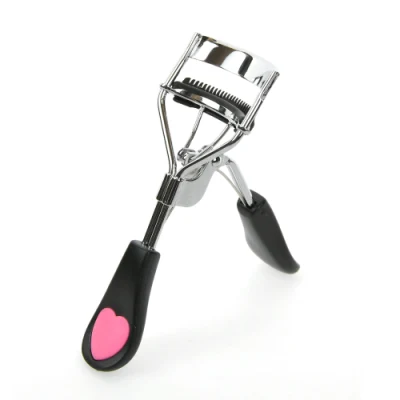 Pink Heart Handle Eyelash Curler with Built-in Comb