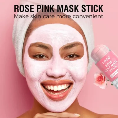 Private Label Glowing Skin Refining Pores Brightening Rose Pink Clay Mask Stick