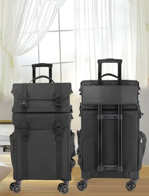 Professional Beauty Makeup Artist Case on Wheels Rolling Storage Organizer for Women