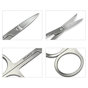 Professional Makeup Trimming Eyebrow Eyelash Nose Hair Small Tweezers Scissors Portable Stainless Steel Beauty Care Tool
