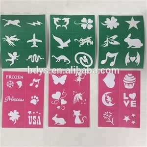 Self Adhesive Reusable Glitter Tattoo Stencil