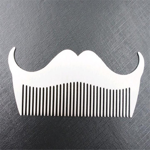 shenzhen Beard Styling Shaping Tool Private Label Stainless Steel Moustache Lice Beard Comb For Mens Grooming