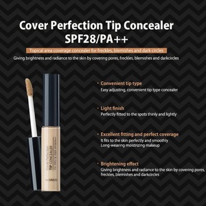 [the SAEM] Cover Perfection Tip Concealer SPF28 PA++ 6.5g High Adherence Concealer without Clumping and Cracking Covers Blemishe