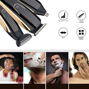 Waterproof and Rechargeable Cordless 5 in 1 Multi-functional Body Groomer Kit of Mustache Beard Nose Trimmer Kit