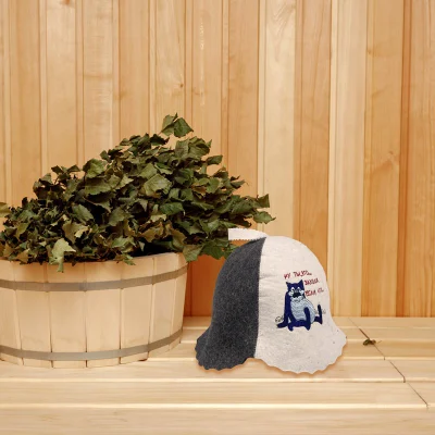 White Animal Sauna Cap Russian Felt Hat Baths Natural Wool Sauna Hat Wool