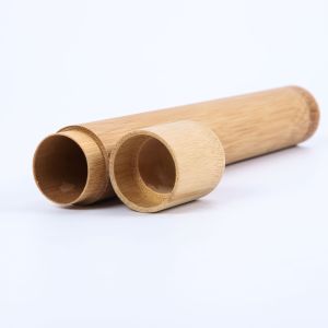 Wholesale bamboo tooth brush holder travel with cover