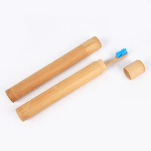 Wholesale bamboo tooth brush holder travel with cover